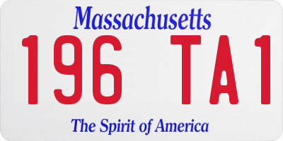 MA license plate 196TA1