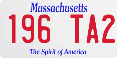 MA license plate 196TA2