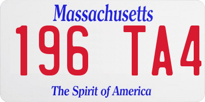 MA license plate 196TA4