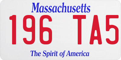 MA license plate 196TA5
