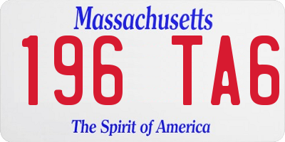 MA license plate 196TA6