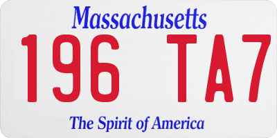 MA license plate 196TA7