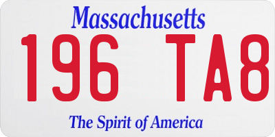 MA license plate 196TA8