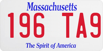 MA license plate 196TA9