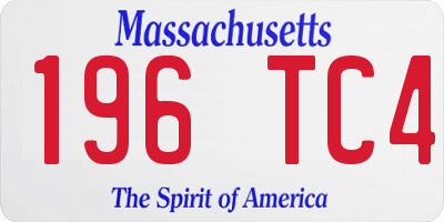 MA license plate 196TC4