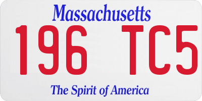 MA license plate 196TC5