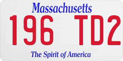 MA license plate 196TD2