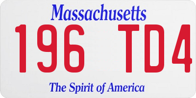 MA license plate 196TD4