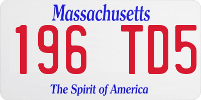 MA license plate 196TD5