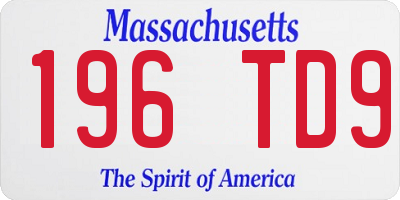 MA license plate 196TD9