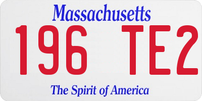 MA license plate 196TE2