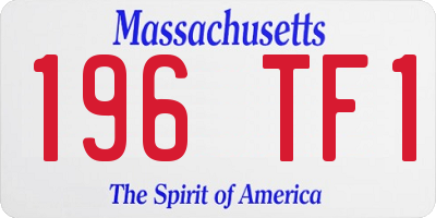 MA license plate 196TF1