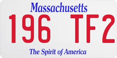MA license plate 196TF2