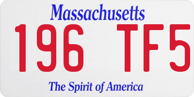 MA license plate 196TF5