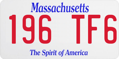 MA license plate 196TF6