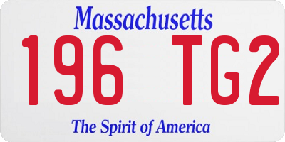 MA license plate 196TG2