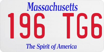MA license plate 196TG6