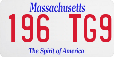 MA license plate 196TG9