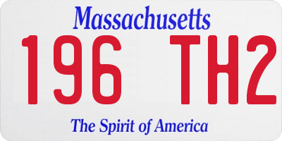 MA license plate 196TH2