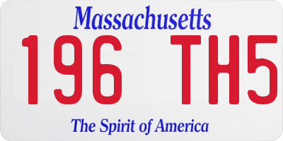 MA license plate 196TH5