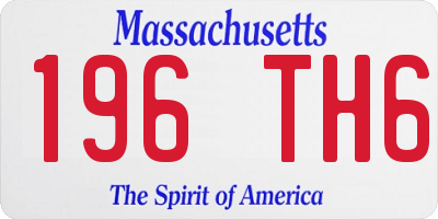 MA license plate 196TH6