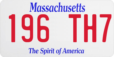MA license plate 196TH7
