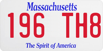 MA license plate 196TH8