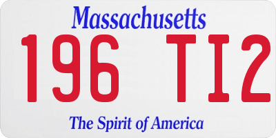 MA license plate 196TI2