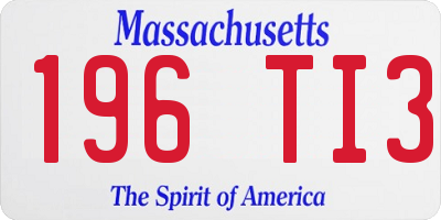 MA license plate 196TI3