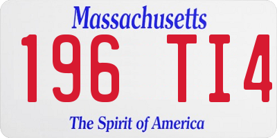 MA license plate 196TI4