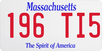 MA license plate 196TI5