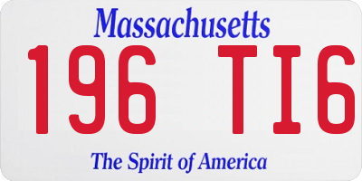 MA license plate 196TI6