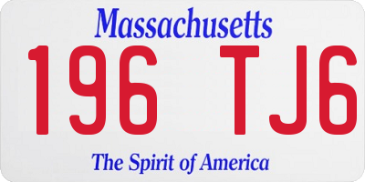 MA license plate 196TJ6