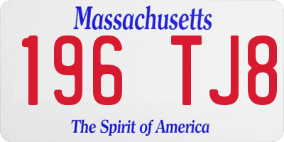 MA license plate 196TJ8