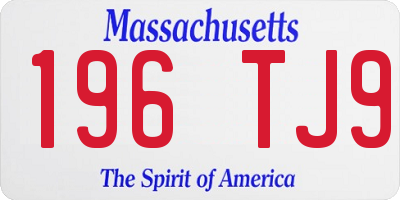 MA license plate 196TJ9