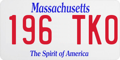 MA license plate 196TK0