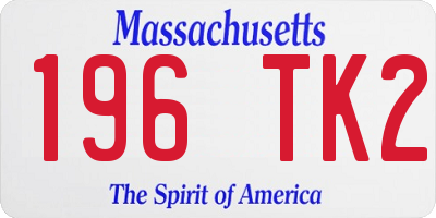 MA license plate 196TK2