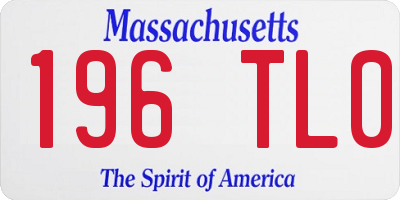 MA license plate 196TL0