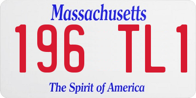 MA license plate 196TL1