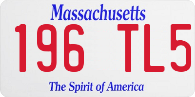 MA license plate 196TL5