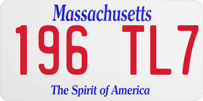 MA license plate 196TL7