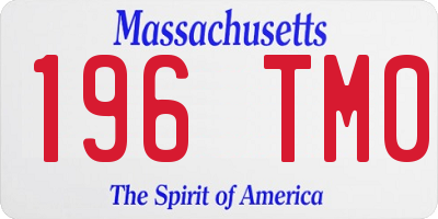 MA license plate 196TM0