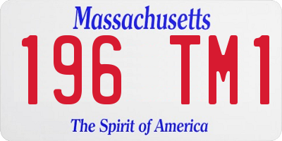 MA license plate 196TM1