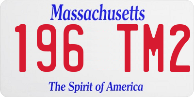 MA license plate 196TM2