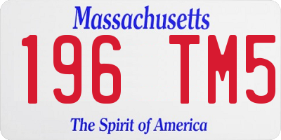 MA license plate 196TM5