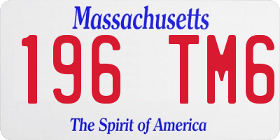 MA license plate 196TM6