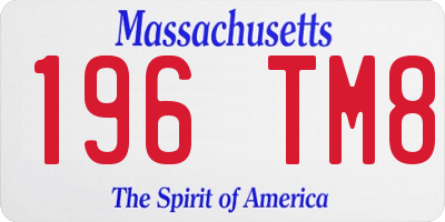 MA license plate 196TM8