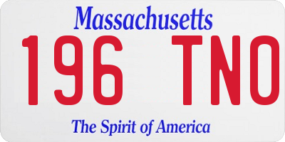 MA license plate 196TN0