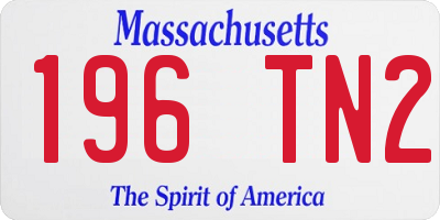 MA license plate 196TN2