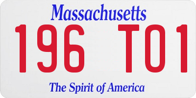 MA license plate 196TO1